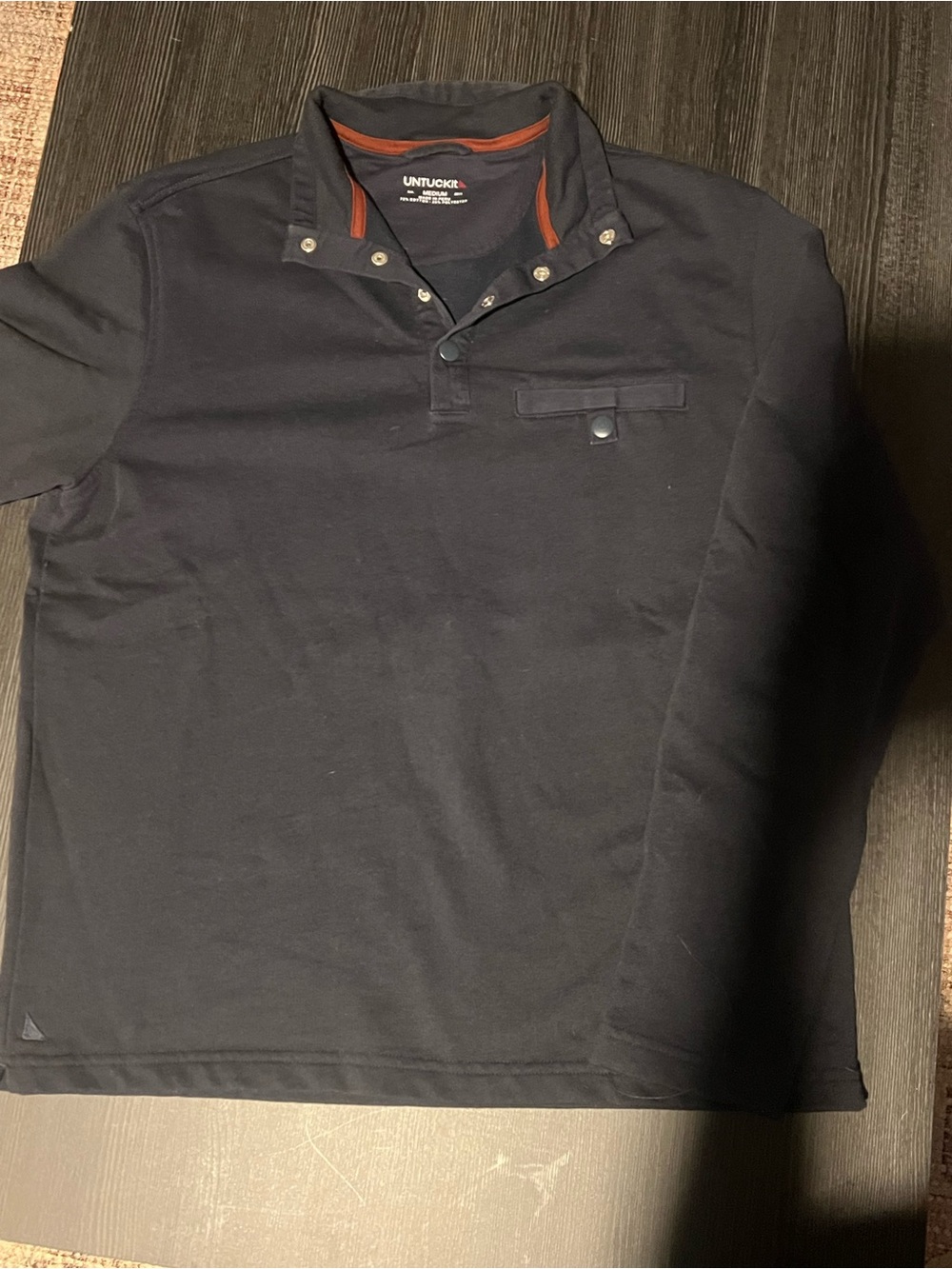 UNTUCKit Parkson Men's Snap Fleece Pullover Size M Navy